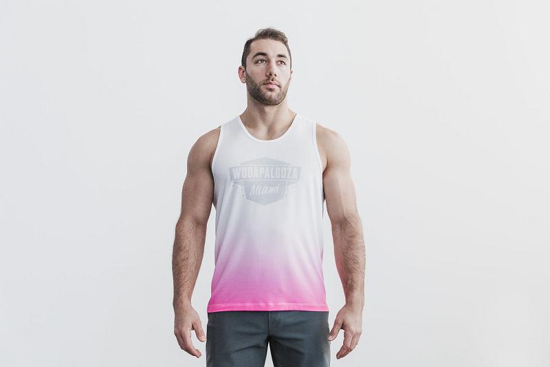 Men\'s Nobull Wodapalooza (DIP-DYE) Tanks White | SG D2546F